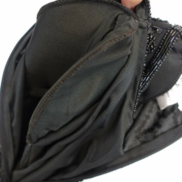 BRILLIANTE x J.A. Women's Black Mini Dress MEDIUM Sequin Beaded Silk Evening‎ - Picture 6 of 11